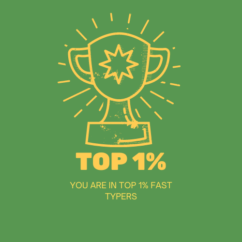 You are in Top 1% top Typers All around the World
